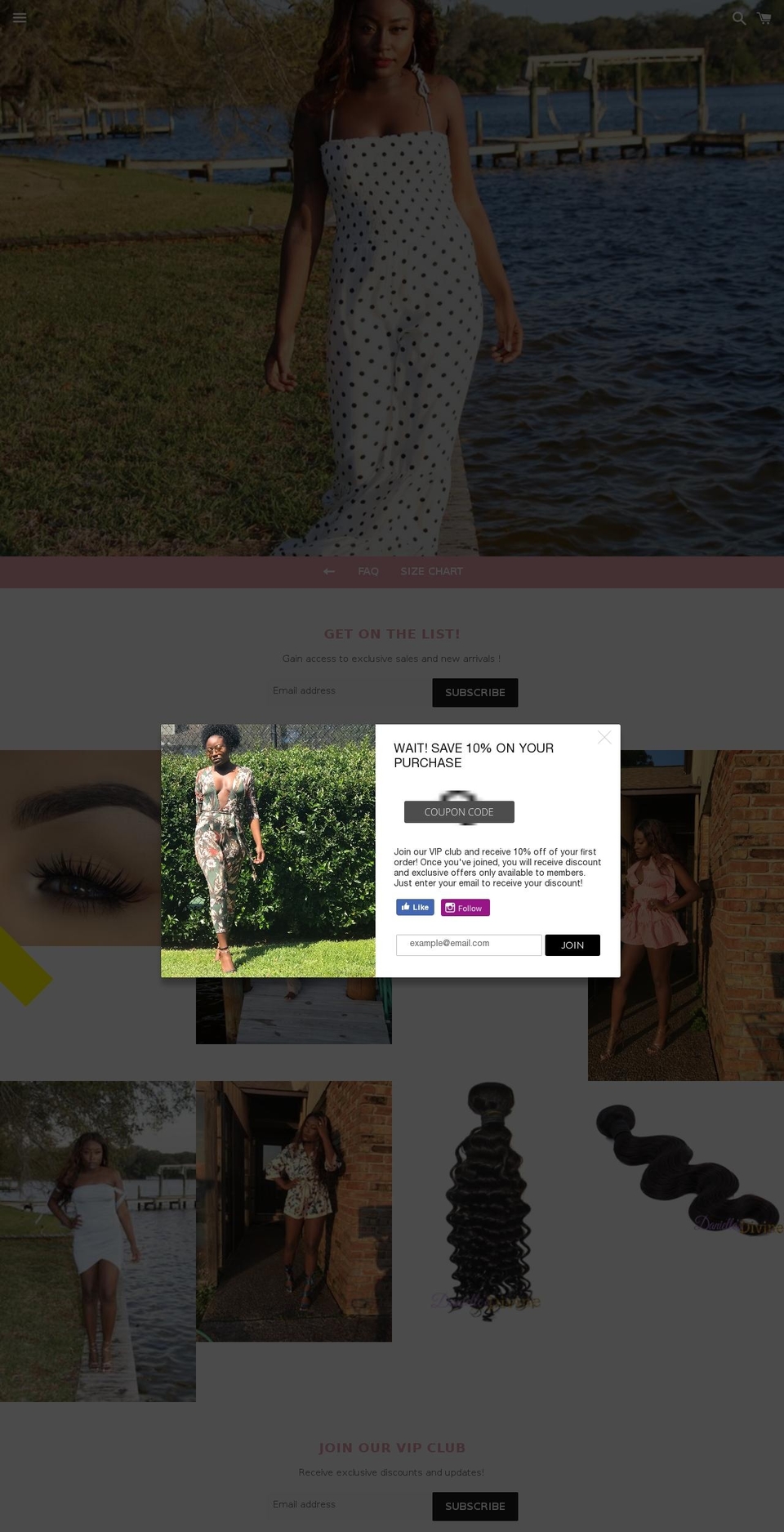 daniellesdivine.com — Shopify storefront screenshot