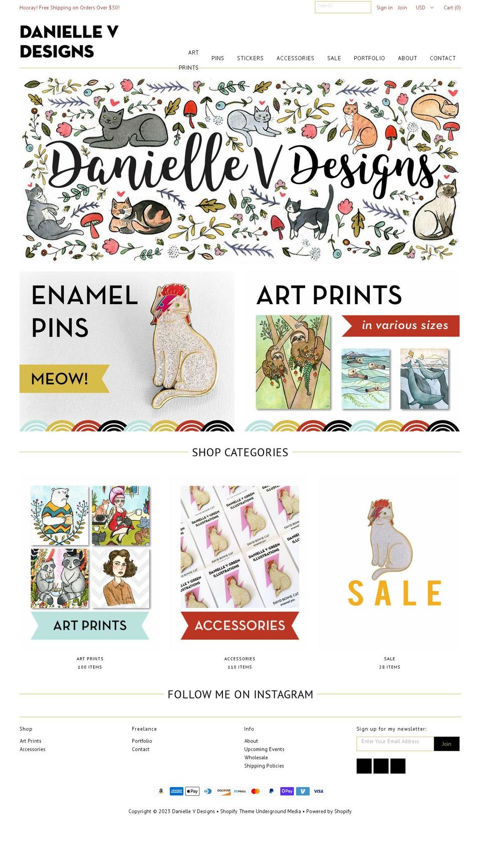 daniellevdesigns.com shopify website screenshot