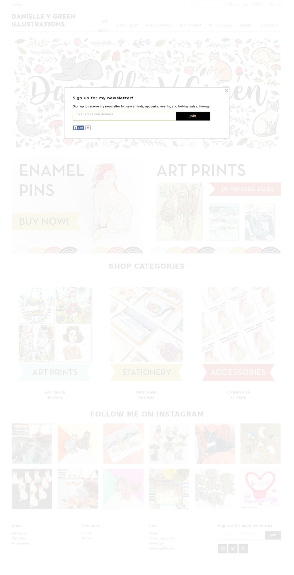 daniellevgreen.com shopify website screenshot