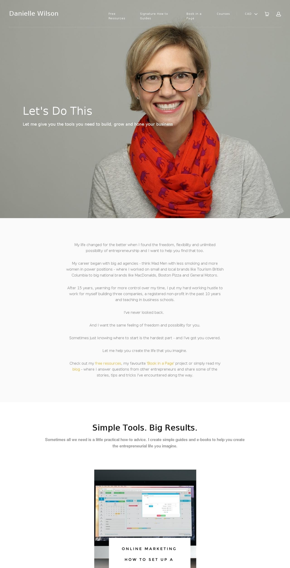 daniellewilson.net shopify website screenshot