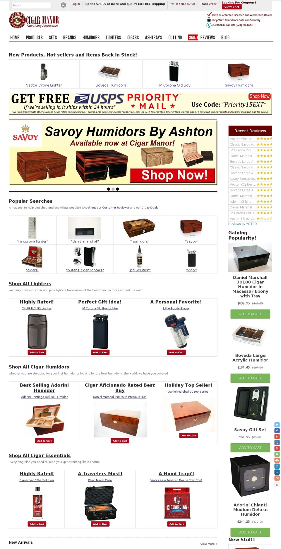 current-1-21-15 Shopify theme site example danielmarshallcigar.com