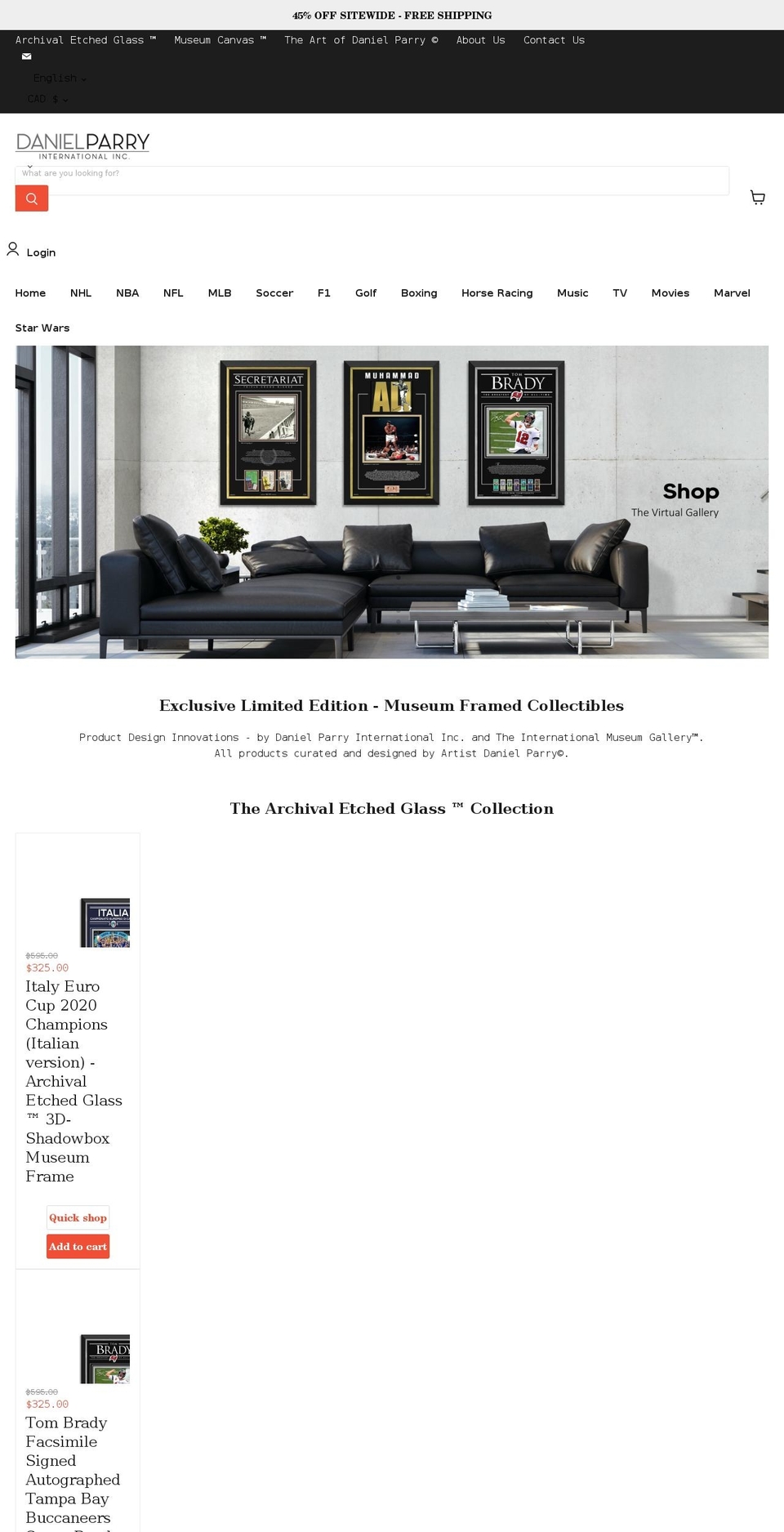 danielparry.com shopify website screenshot