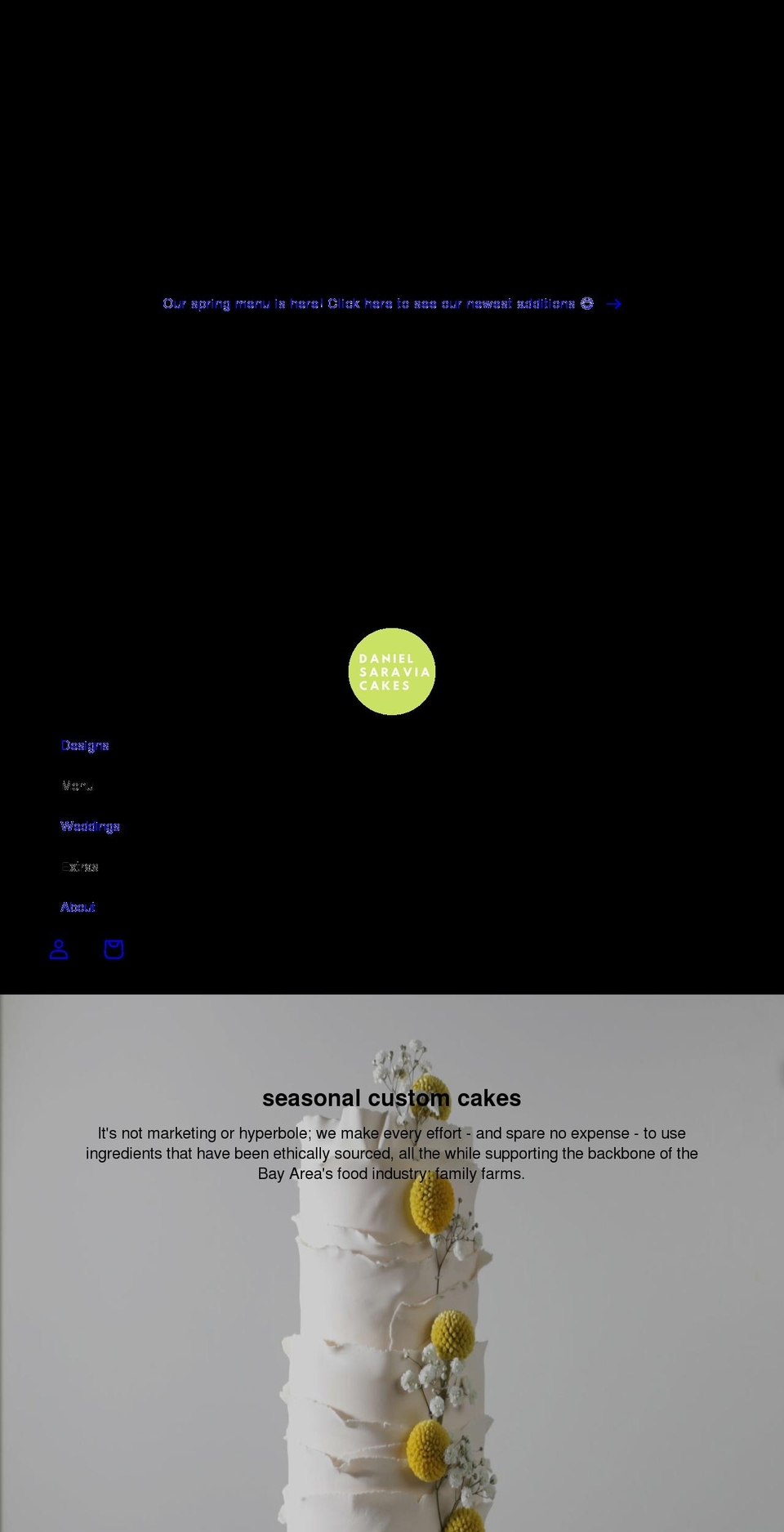 danielsaraviacakes.com shopify website screenshot