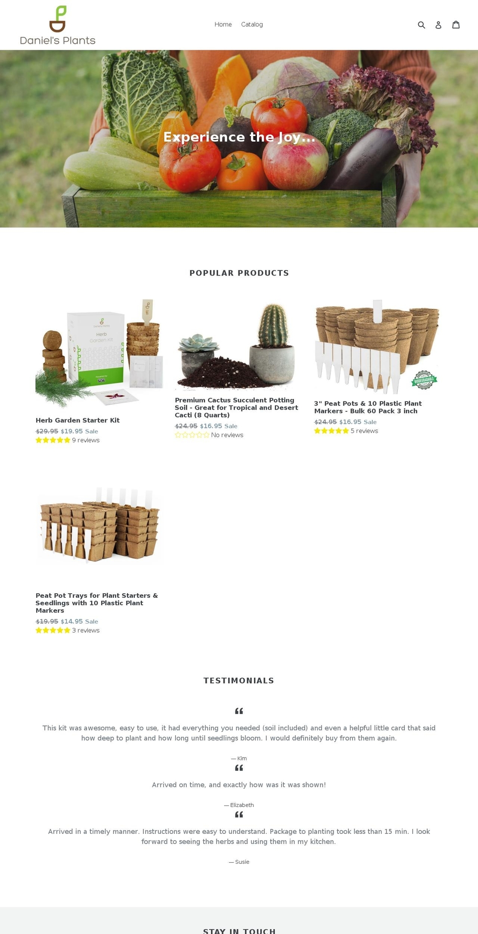 danielsplants.com — Shopify storefront screenshot