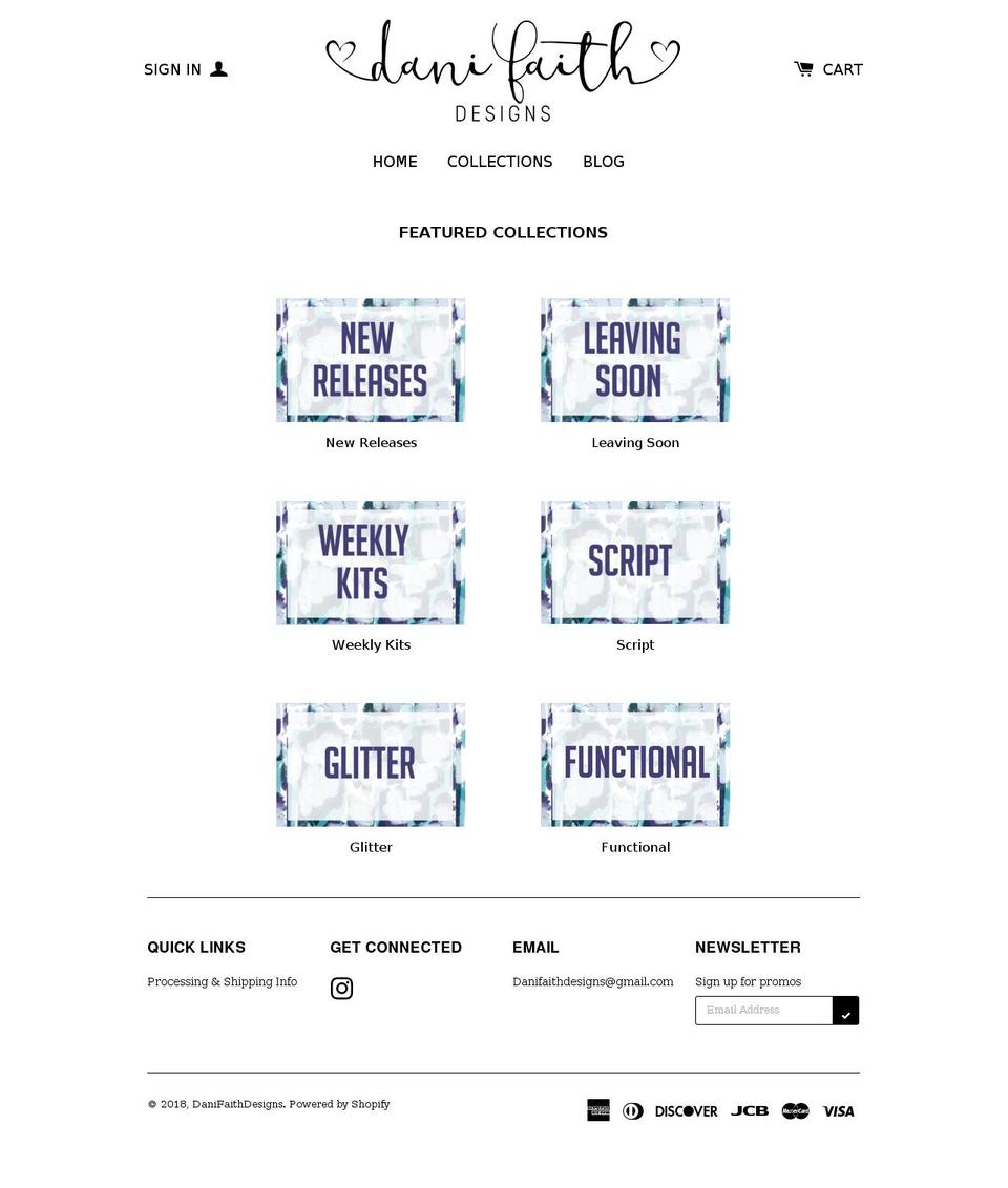 danifaithdesigns.com shopify website screenshot
