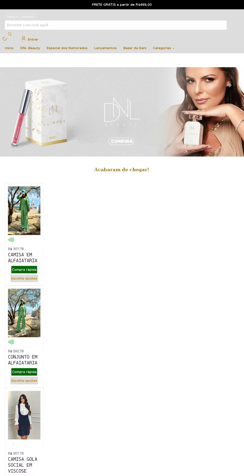 E-commerce Stegia Shopify theme site example danilaguimaraes.com.br