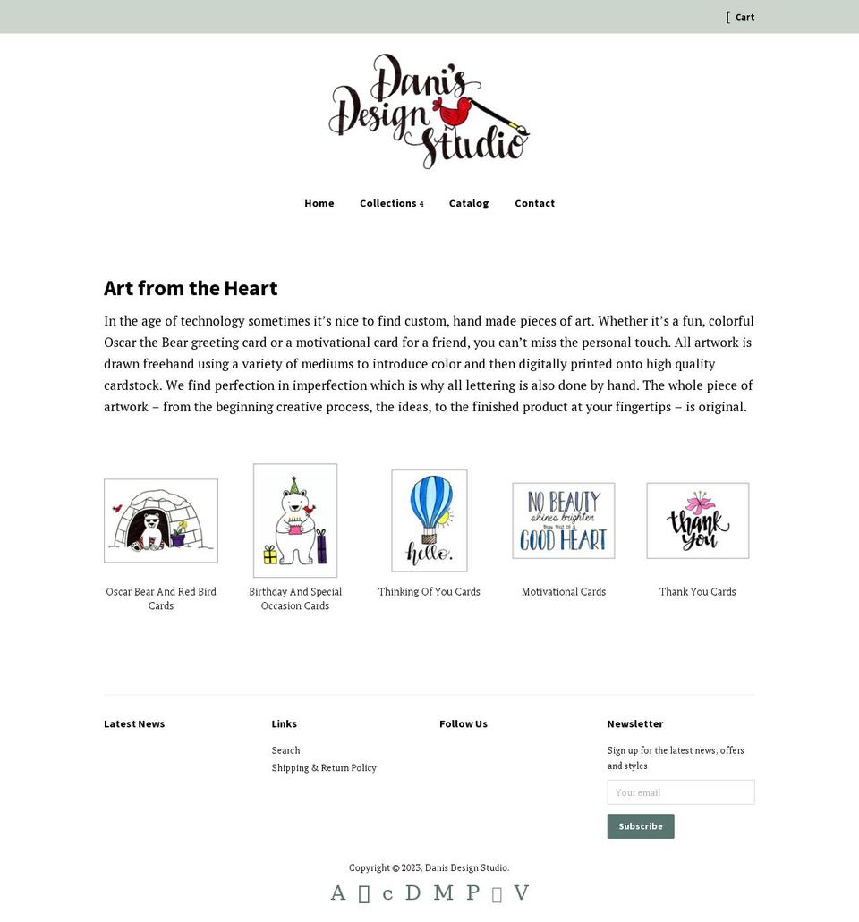 danisdesignstudio.com — Shopify storefront screenshot