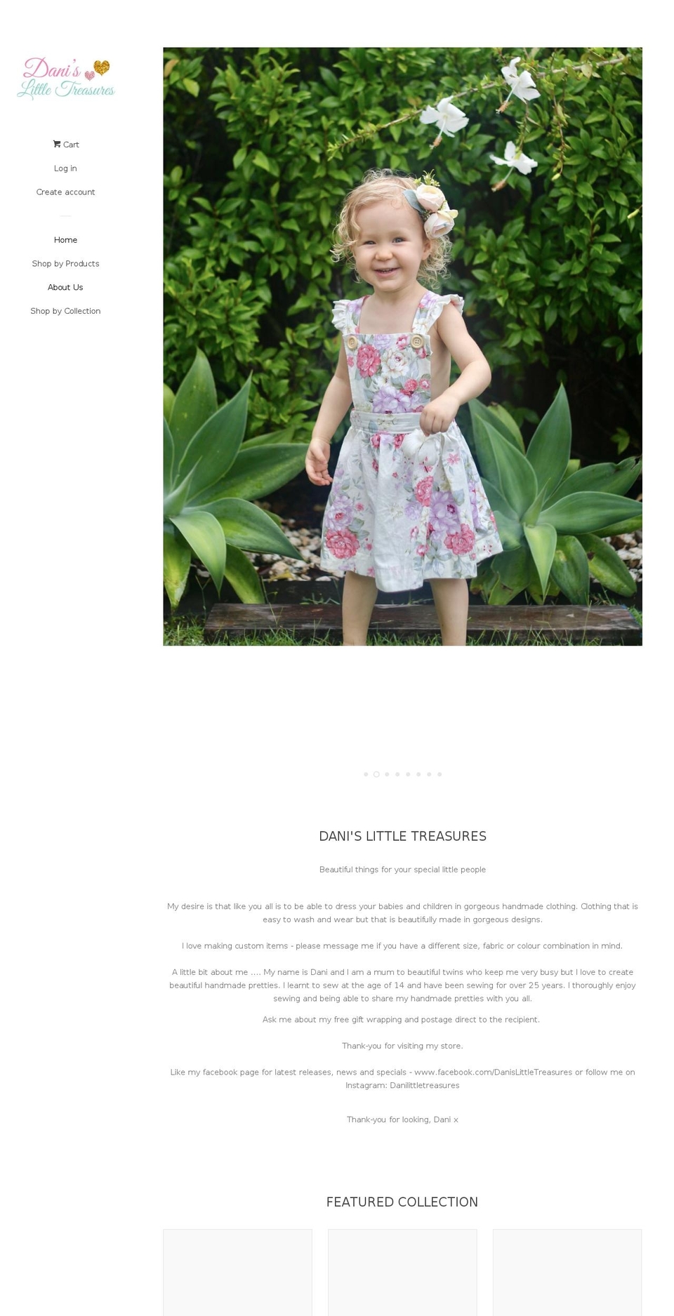 danislittletreasures.com — Shopify storefront screenshot