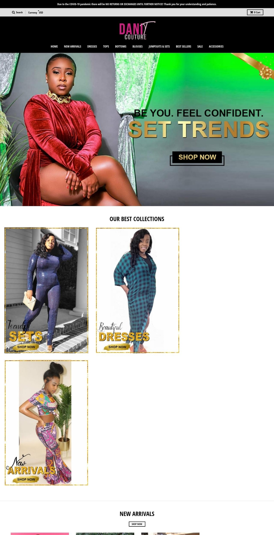 danitcouture.com shopify website screenshot
