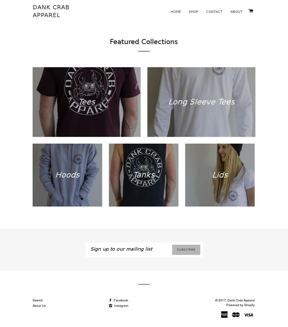 dankcrabapparel.com shopify website screenshot