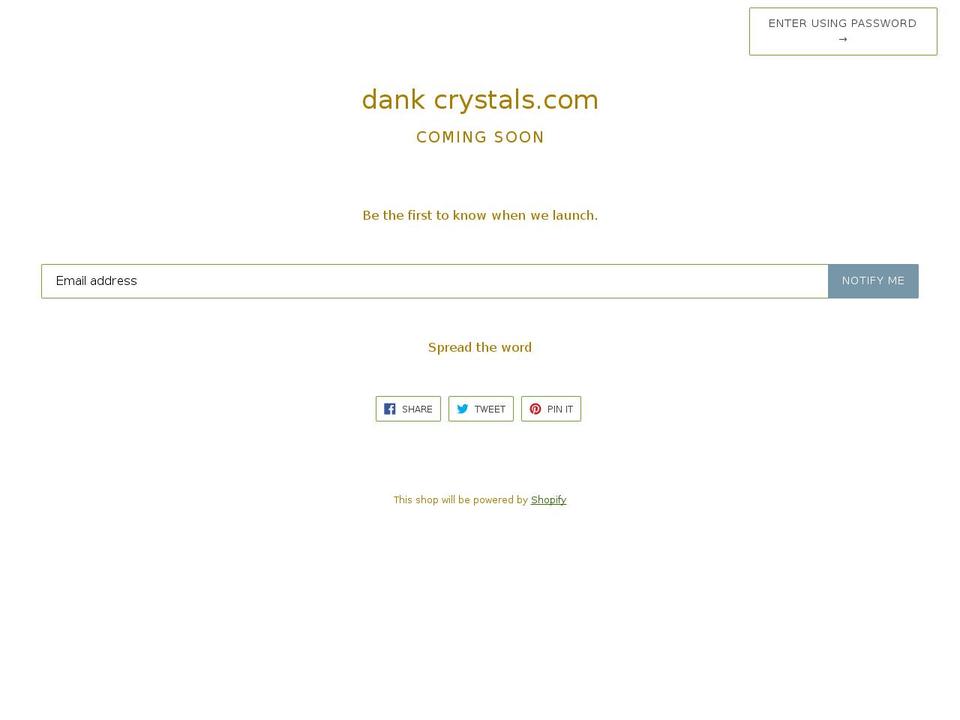dankcrystals.com — Shopify storefront screenshot