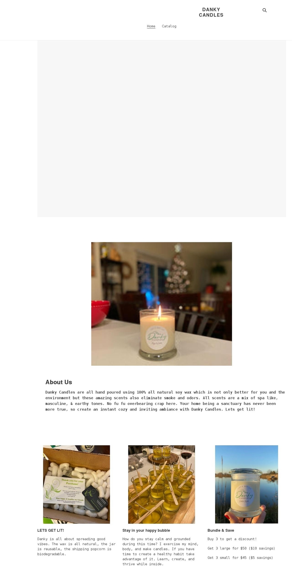dankycandles.com shopify website screenshot
