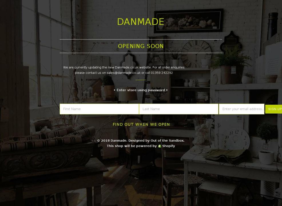 danmade.co.uk shopify website screenshot