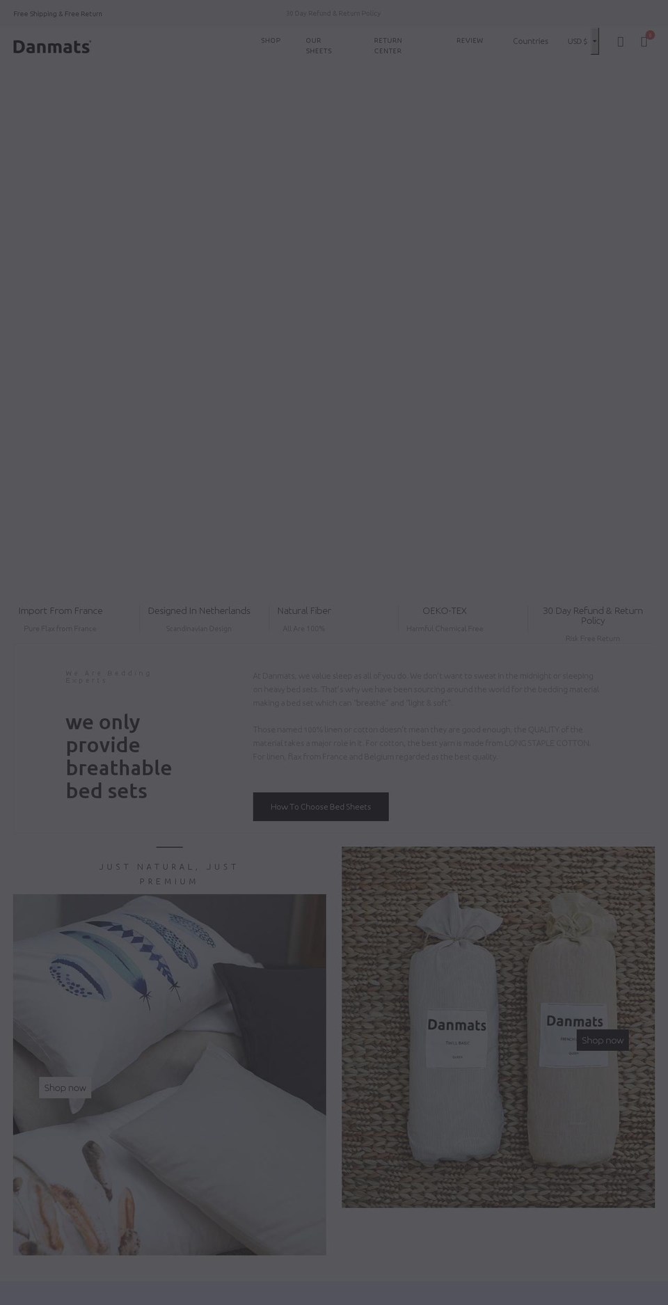 test Shopify theme site example danmats.com