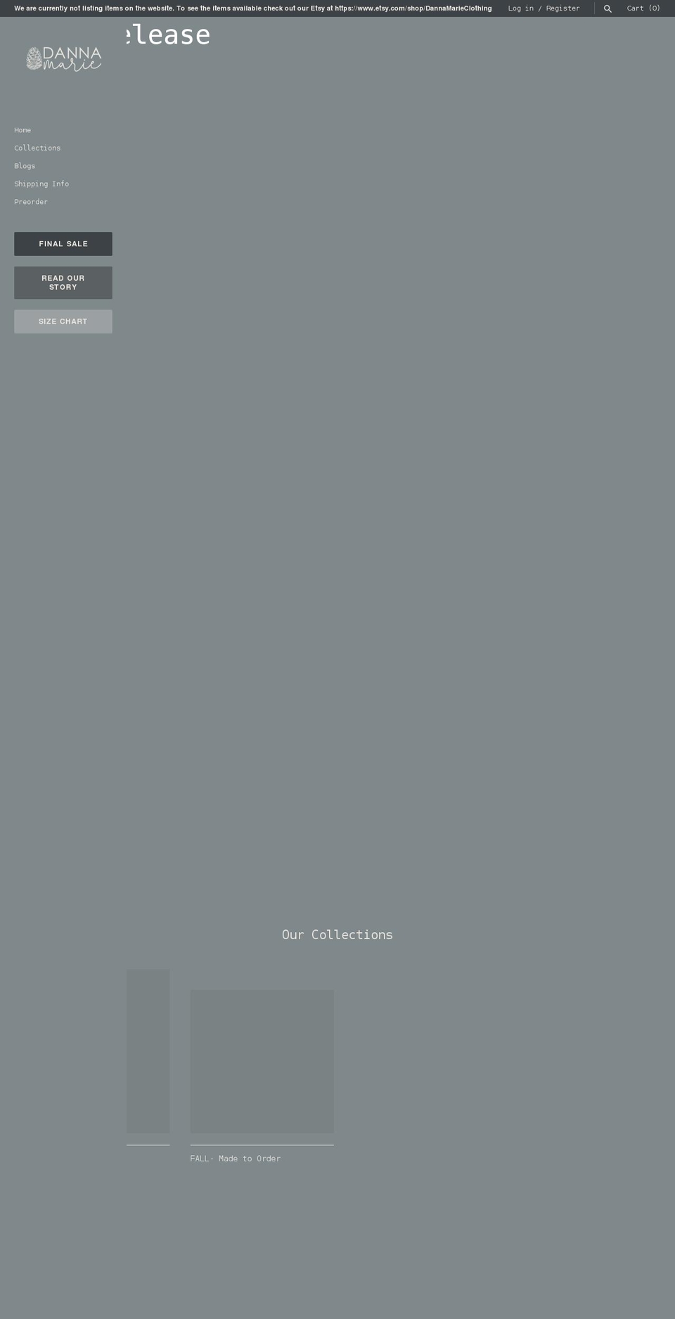 dannamarieclothing.com shopify website screenshot