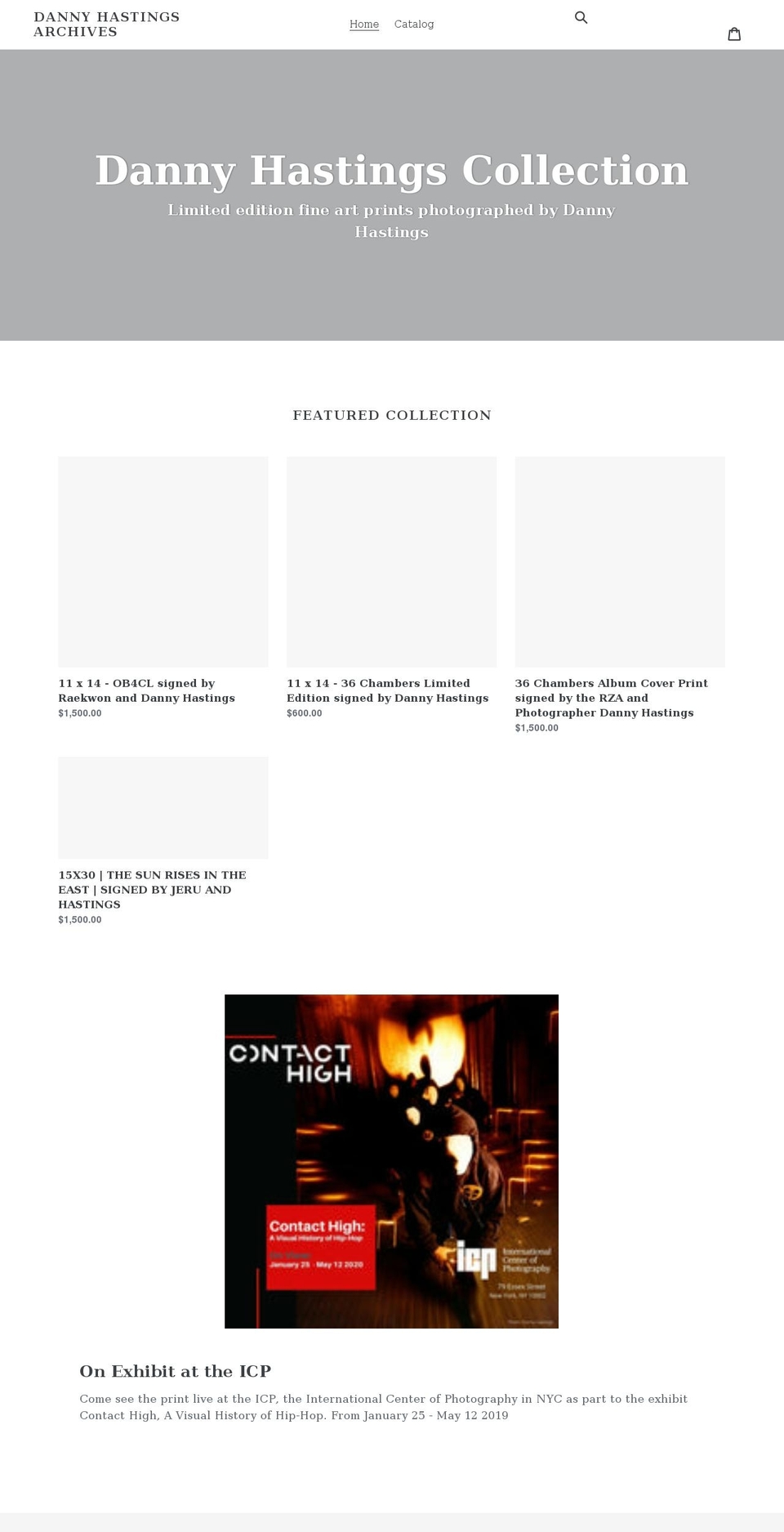 danny-hastings-archives.myshopify.com shopify website screenshot