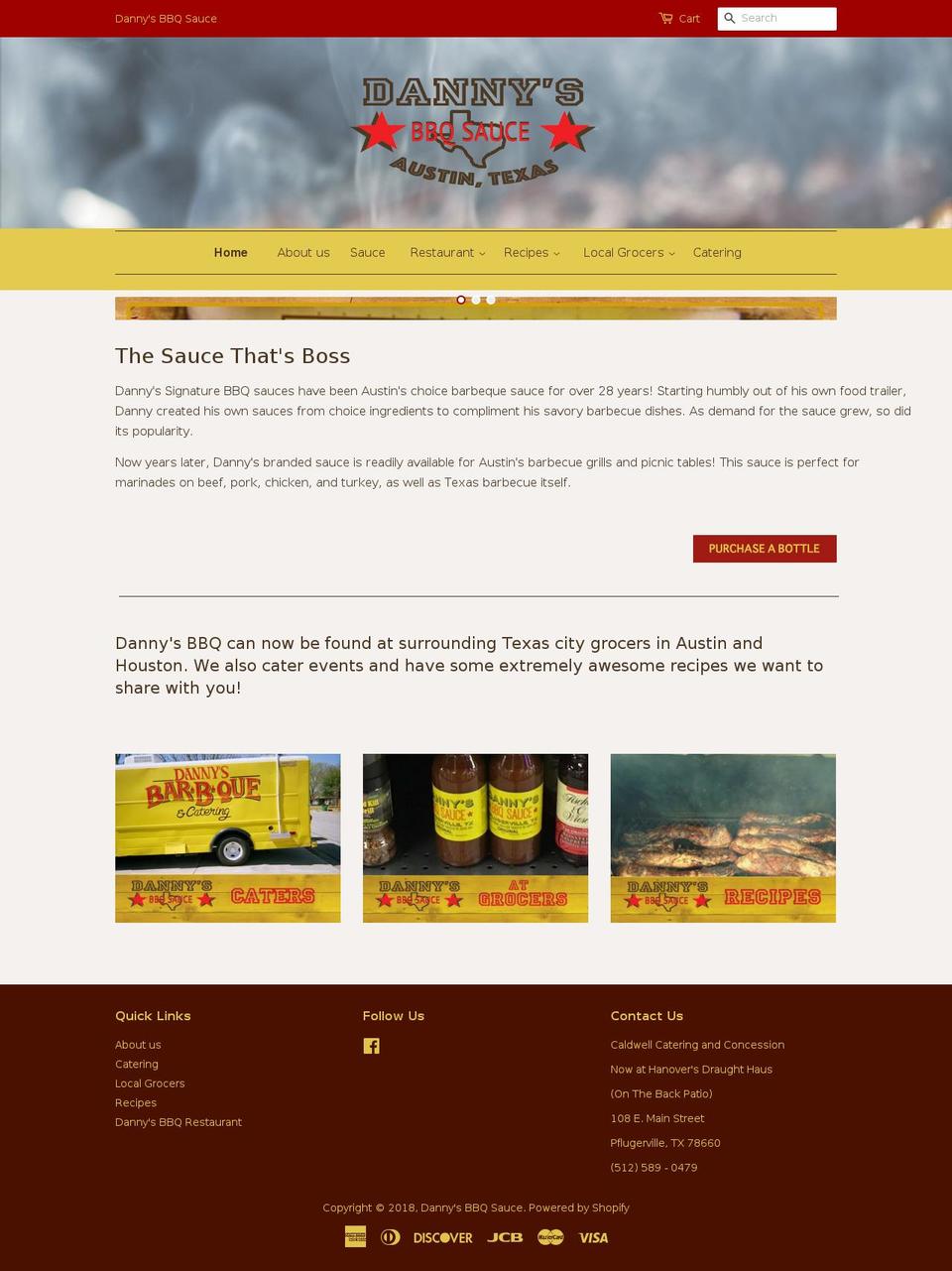 dannysbbqsauce.com shopify website screenshot