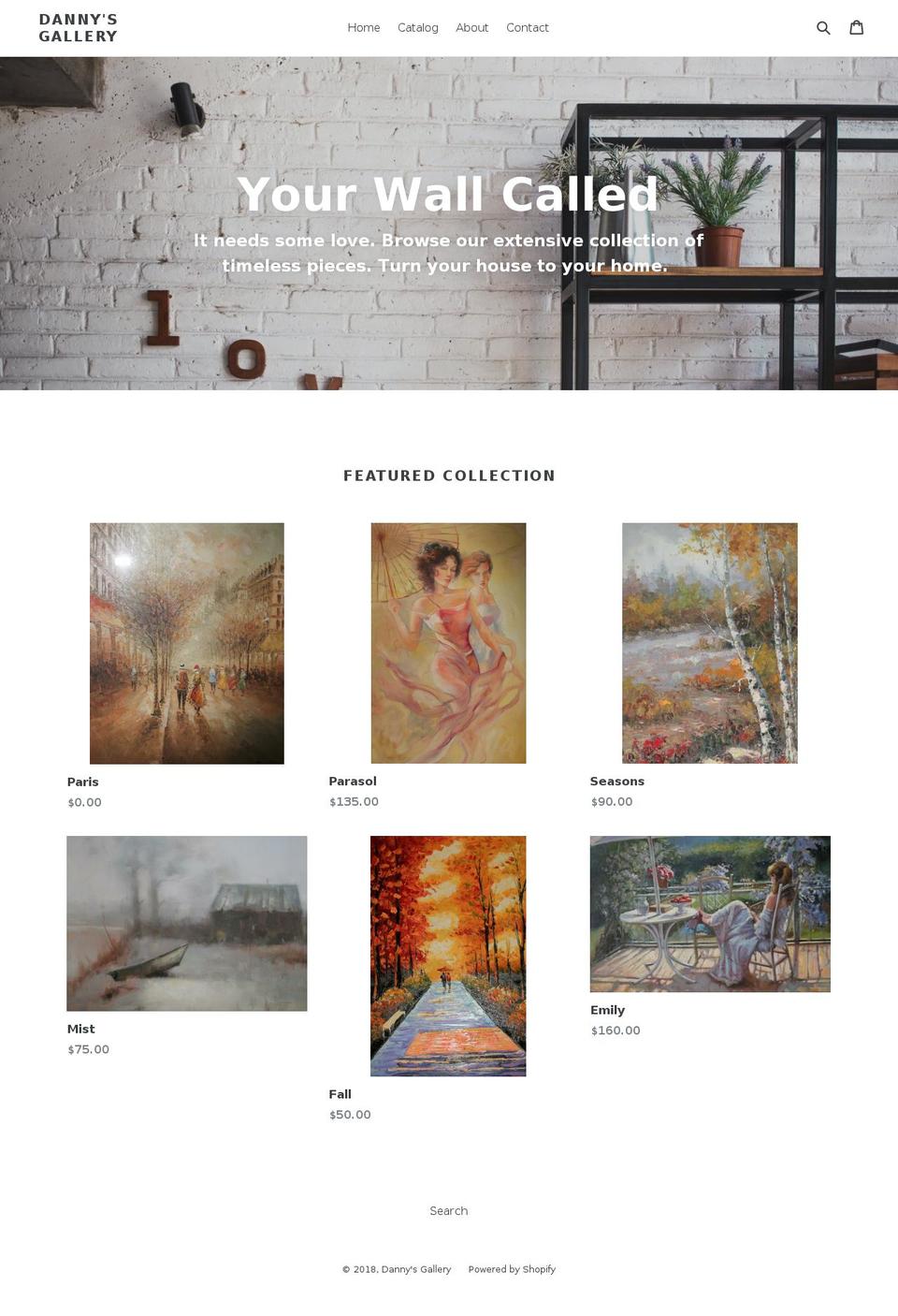 dannysgallery.com — Shopify storefront screenshot