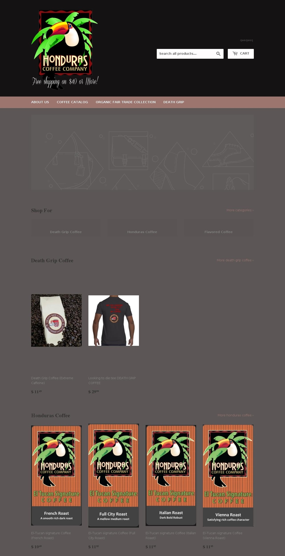 danrivercoffeecompany.com shopify website screenshot