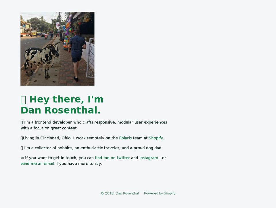 danrosenthal.me shopify website screenshot