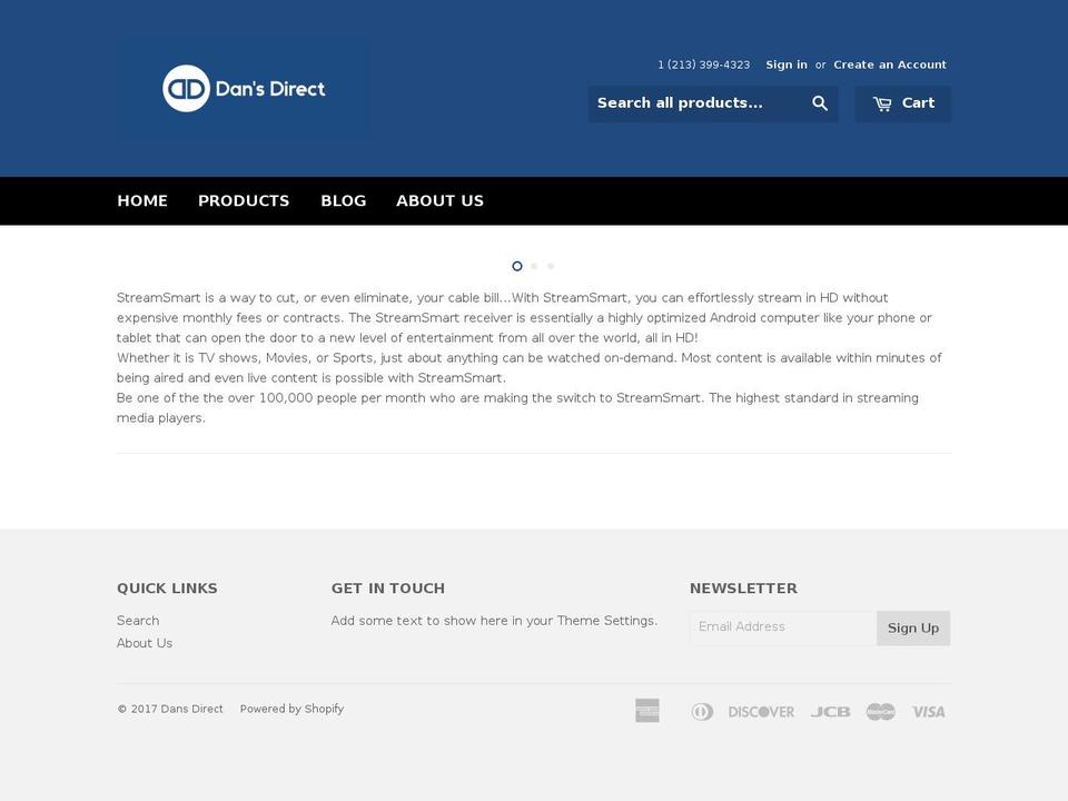 dansdirect.com shopify website screenshot