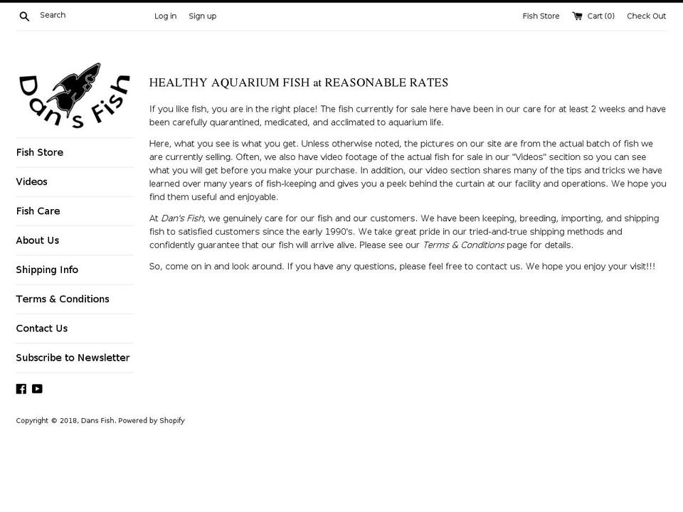 dansfish.com — Shopify storefront screenshot