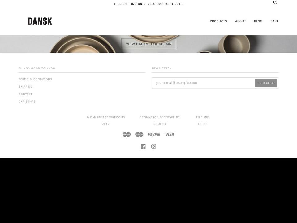 danskshop.com shopify website screenshot