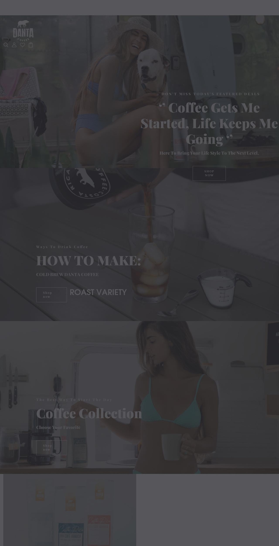 Monfee-home- Shopify theme site example dantacoffee.com