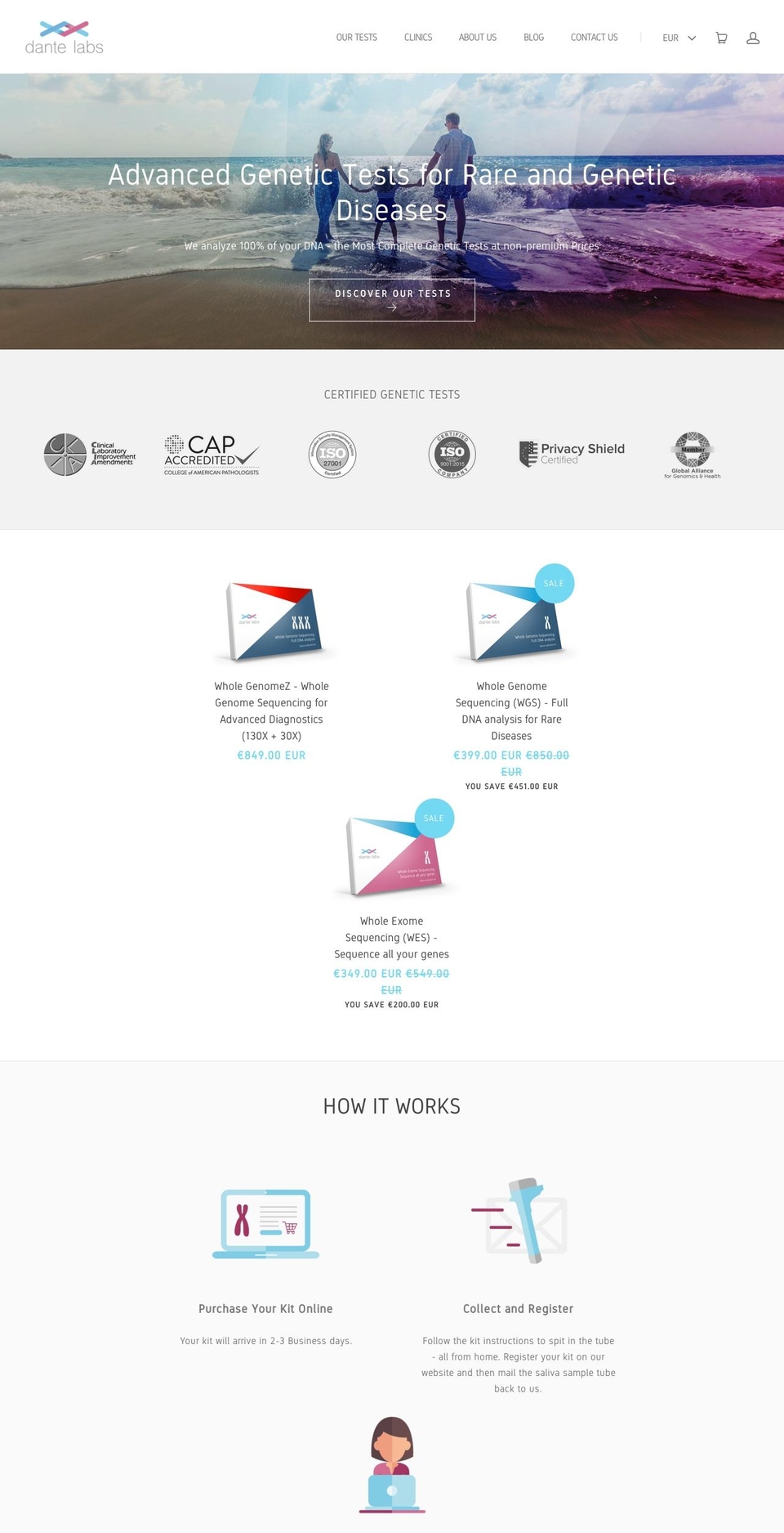 dante-labs.myshopify.com shopify website screenshot