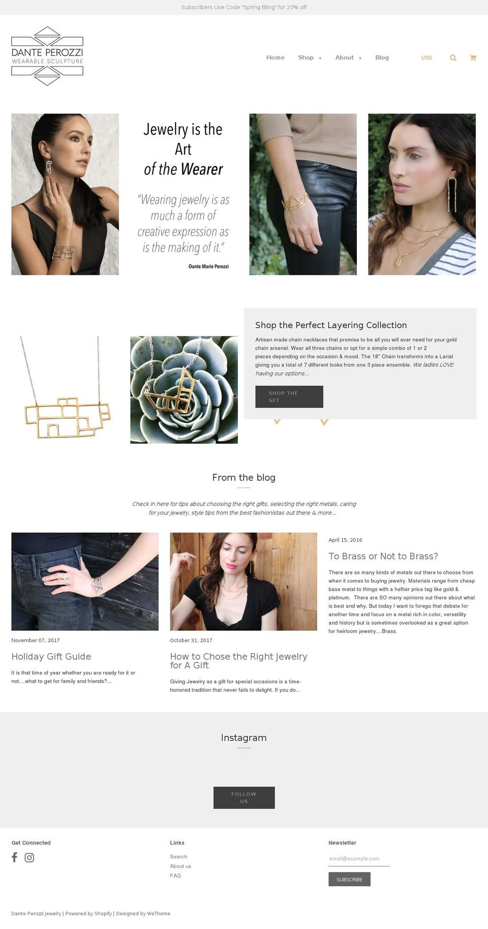 danteperozzi.com shopify website screenshot