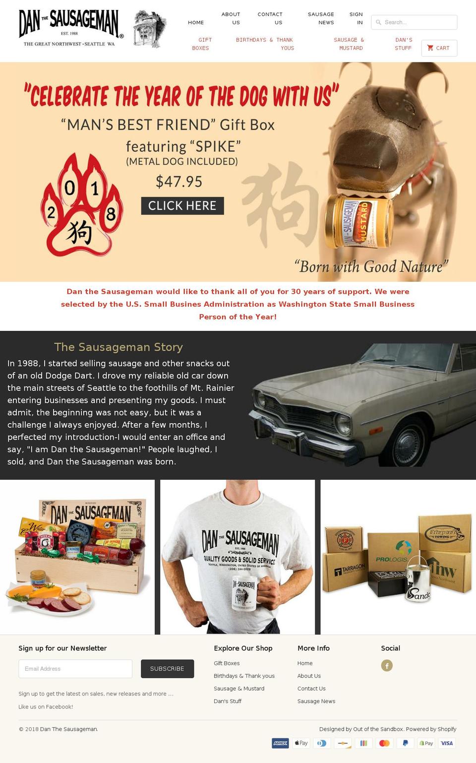 Gifts Shopify theme site example danthesausageman.com