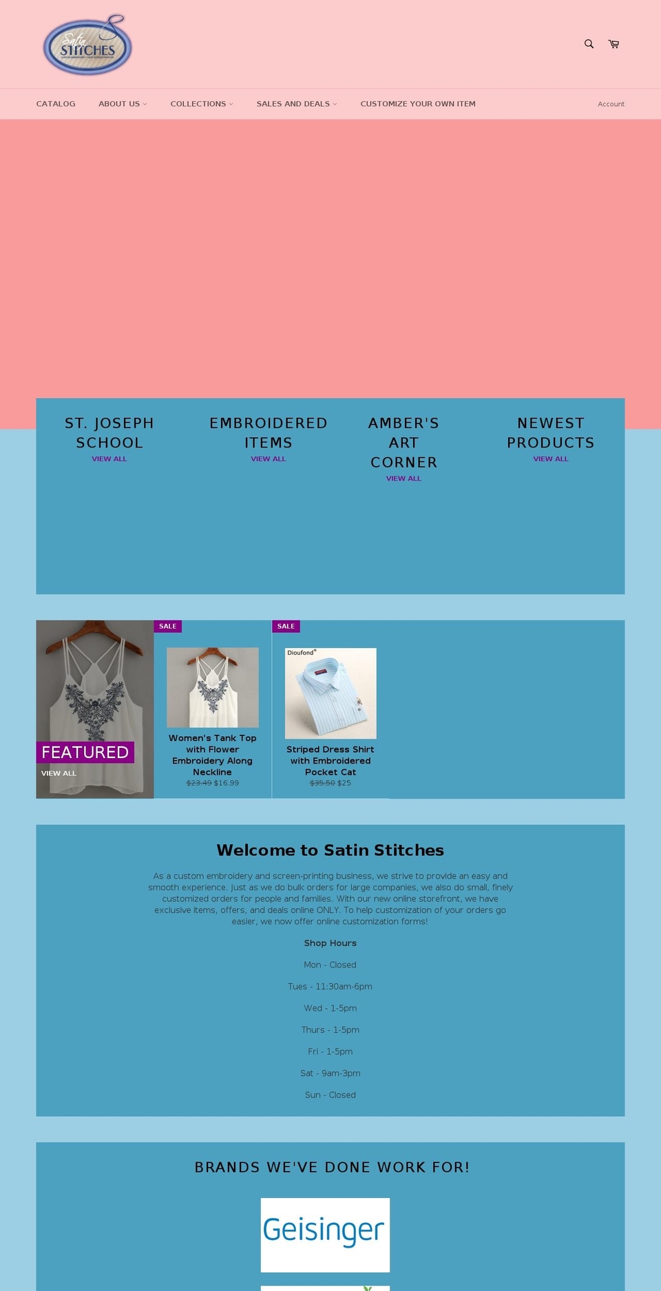danvilleembroidery.com — Shopify storefront screenshot