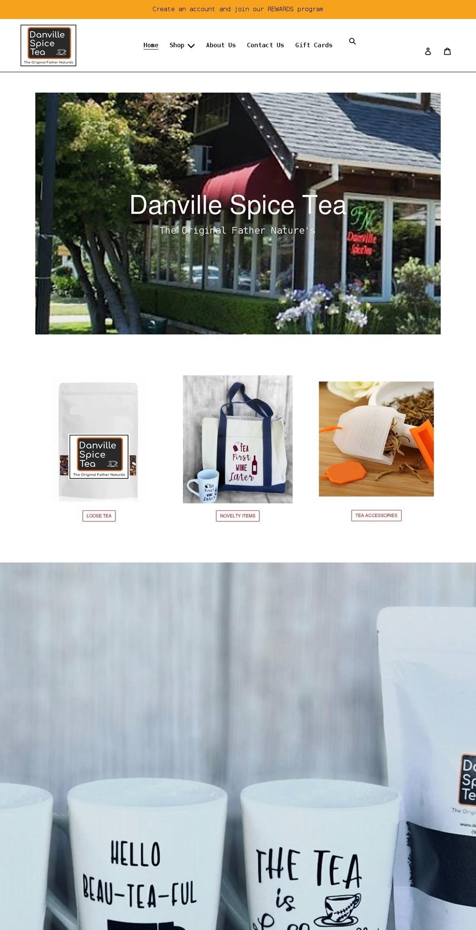 danvillespicetea.com shopify website screenshot