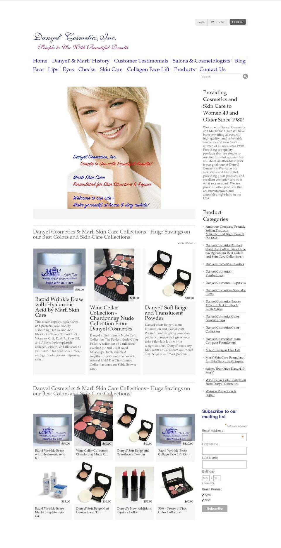 danyelcosmetics.com shopify website screenshot