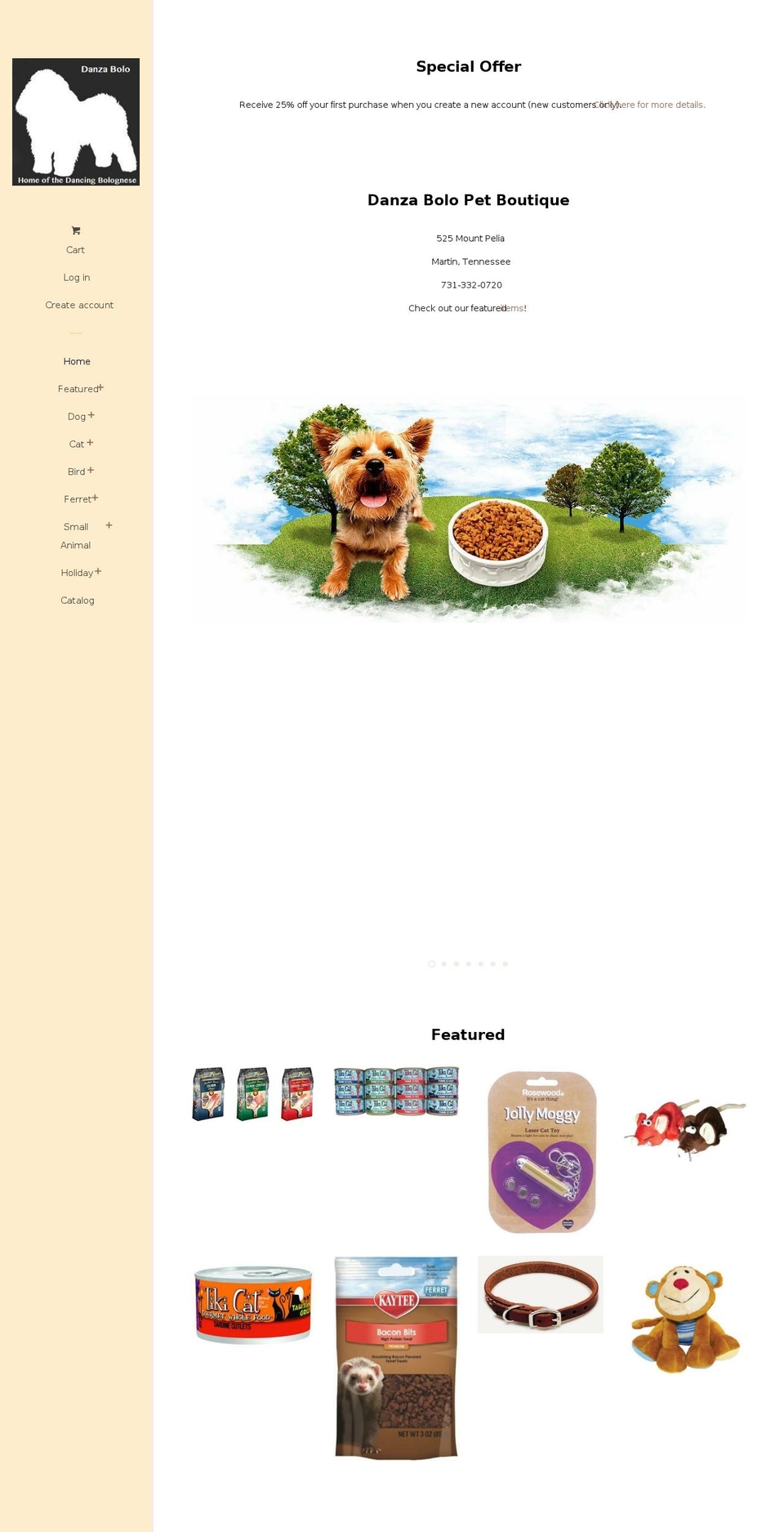 Pet Shop Shopify theme site example danzabolopet.com
