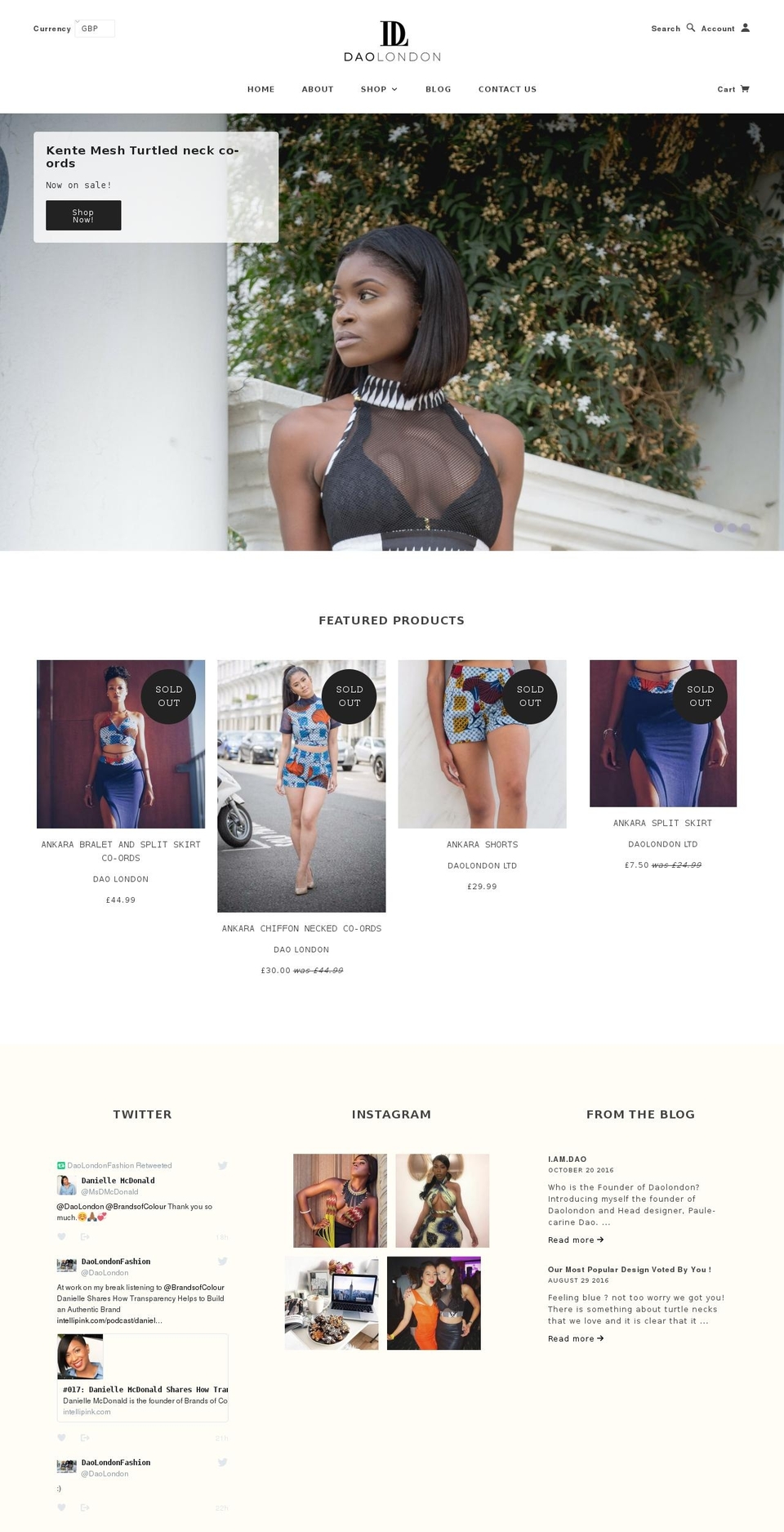 daolondon.com shopify website screenshot