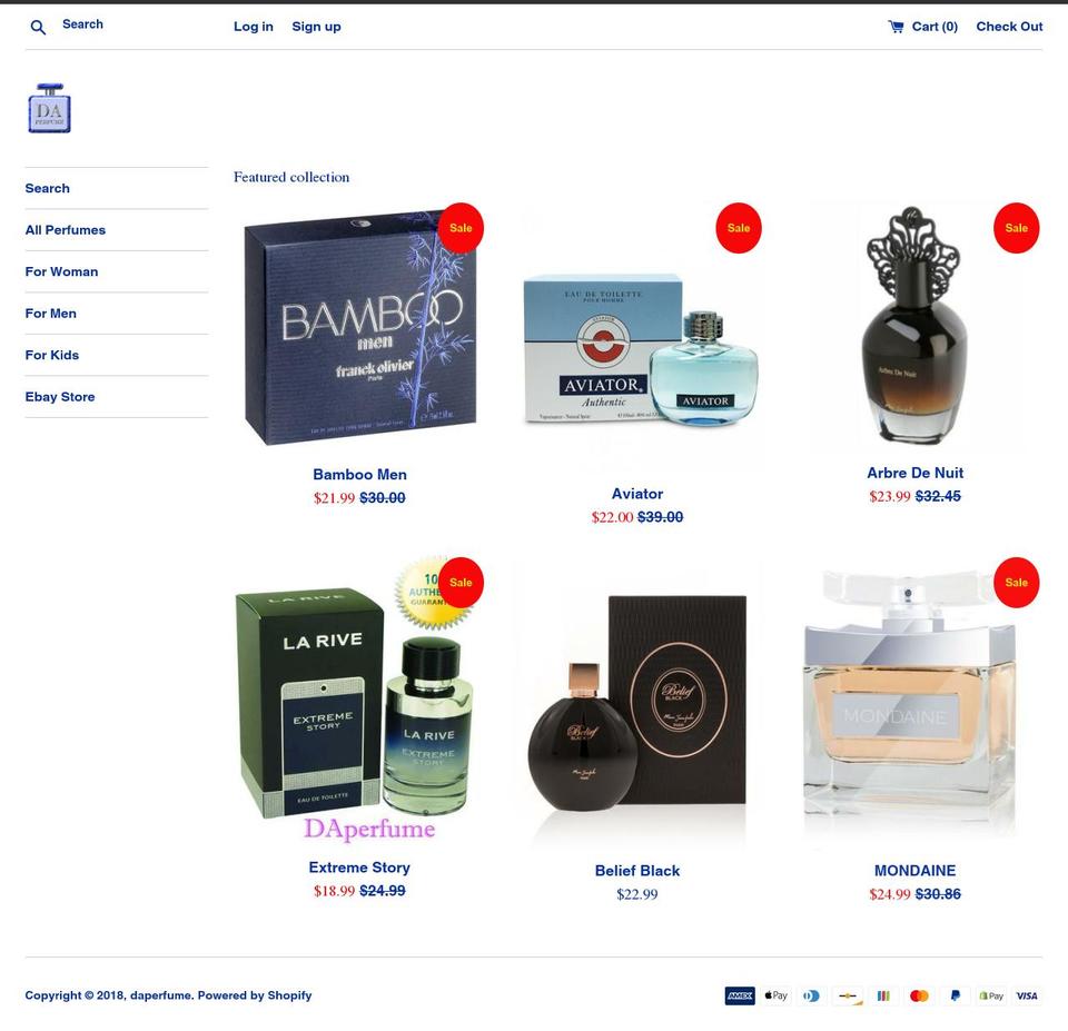 daperfume.com — Shopify storefront screenshot