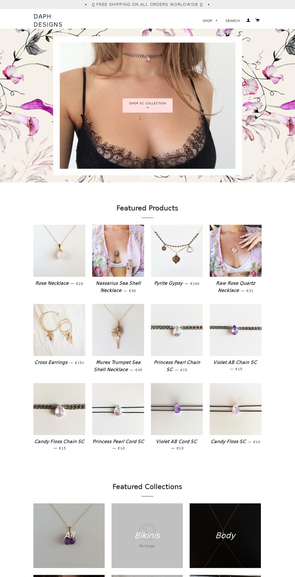 daphdesigns.net shopify website screenshot