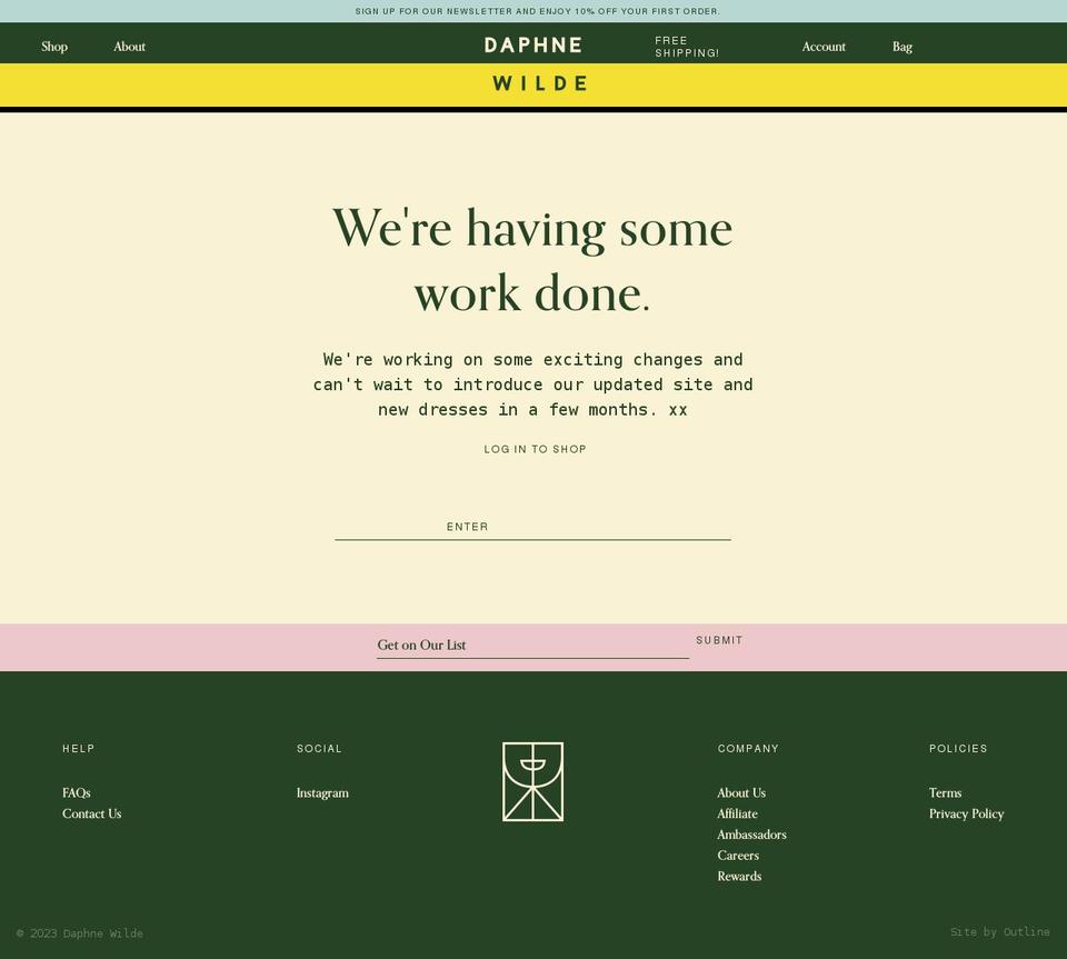 daphnewilde.com shopify website screenshot
