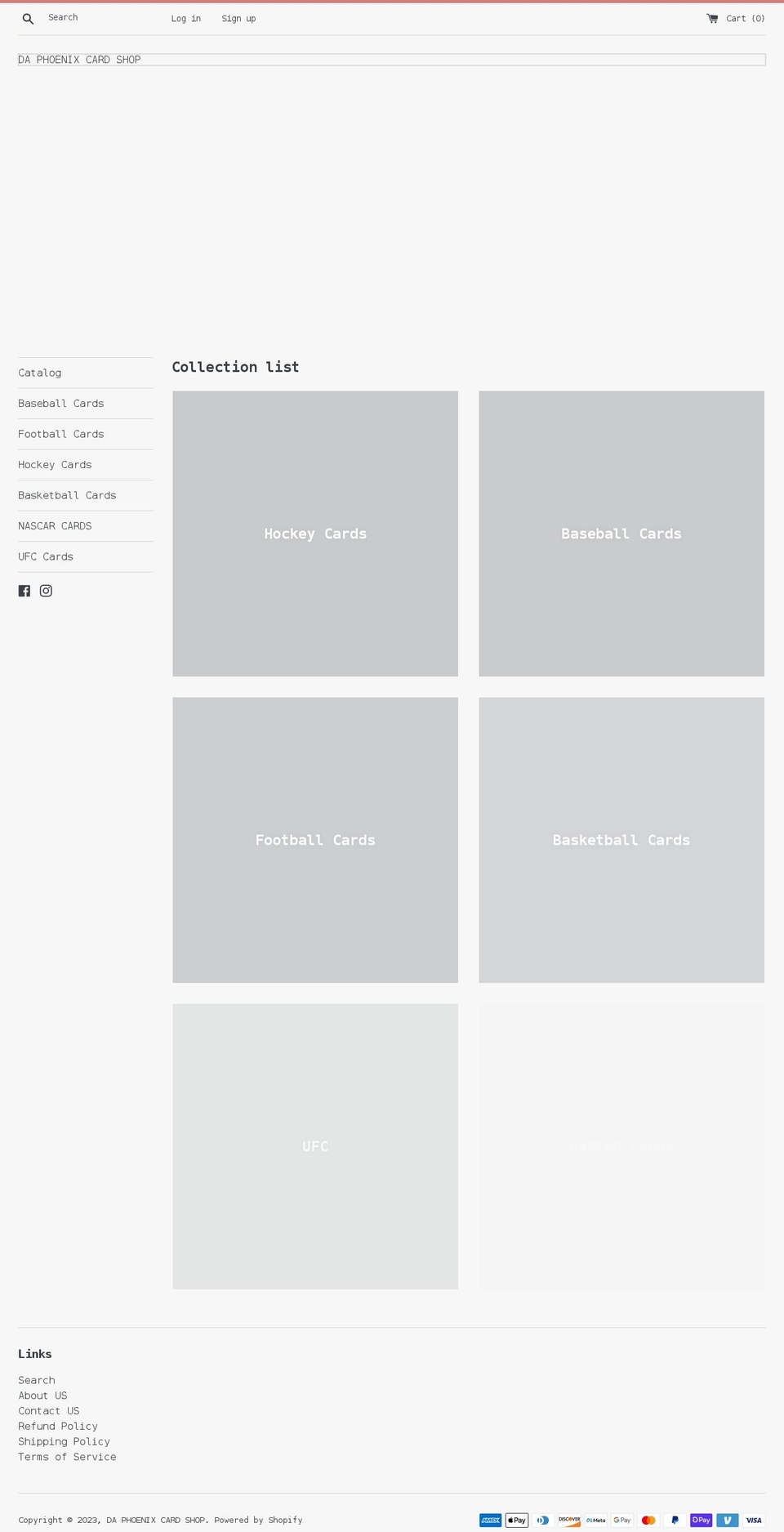 daphoenixcardshop.com shopify website screenshot