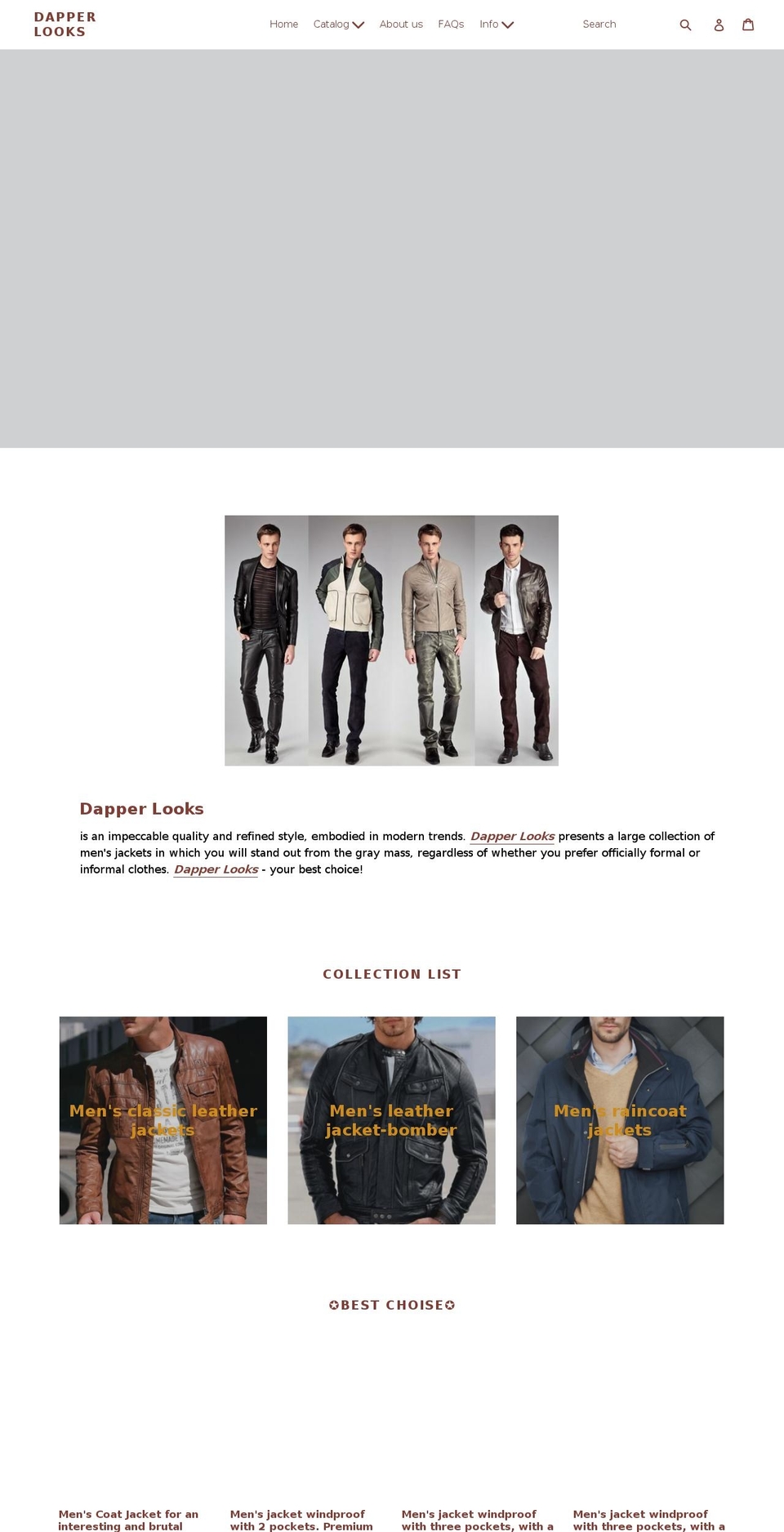 dapper-looks.com shopify website screenshot