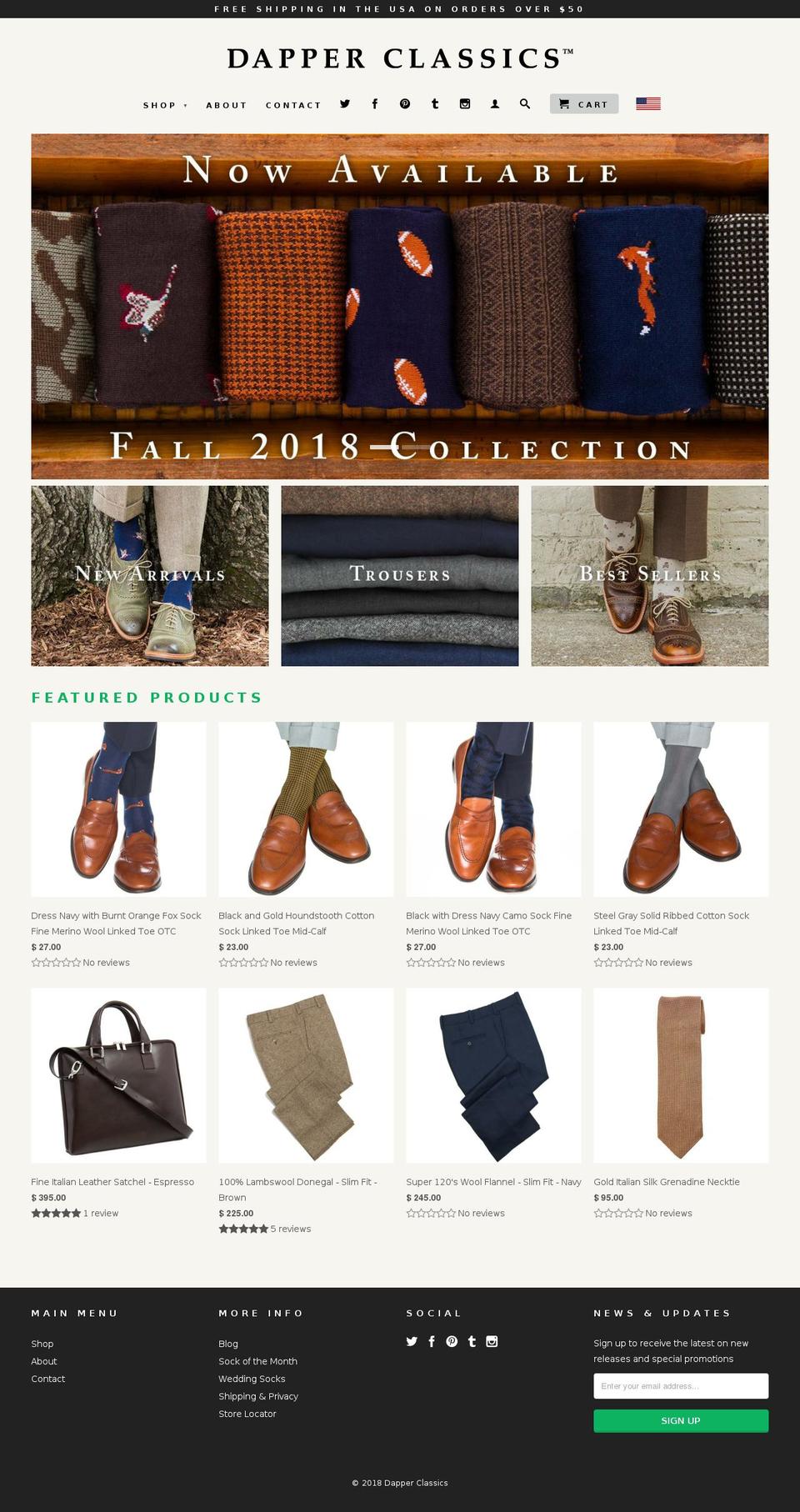 07-31-2018 - Ultimate Special Offers change Shopify theme site example dapper-socks.com