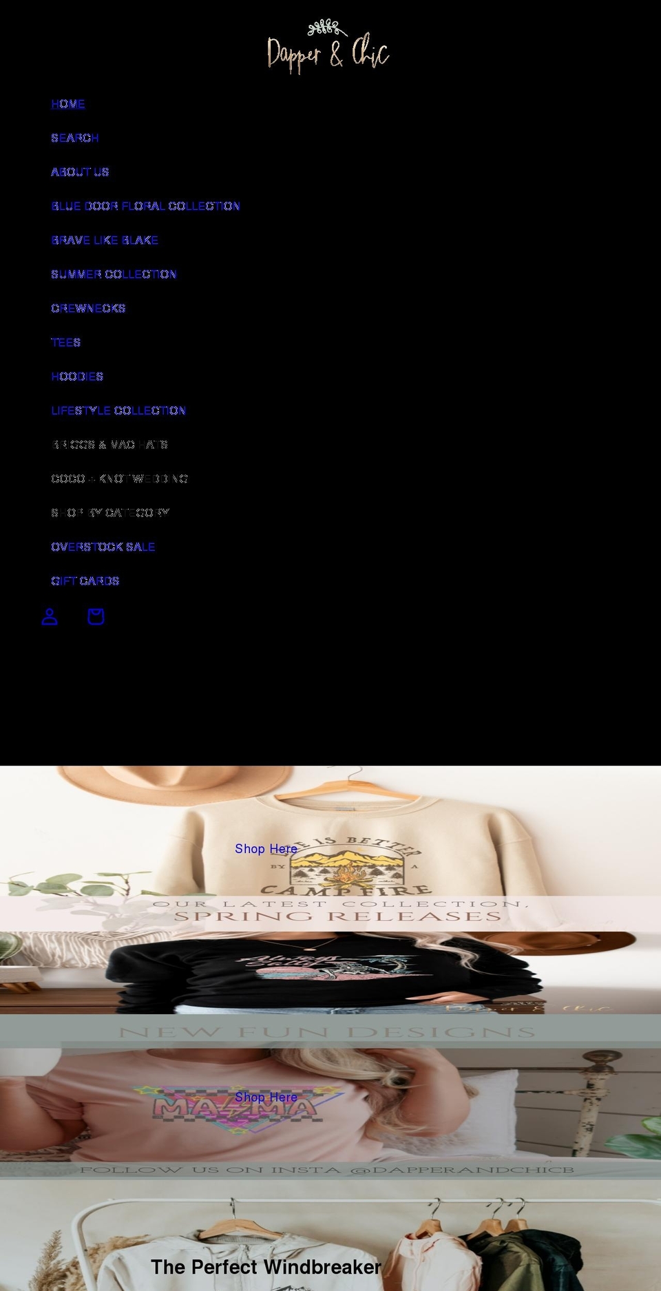 dapperandchicboutique.com shopify website screenshot