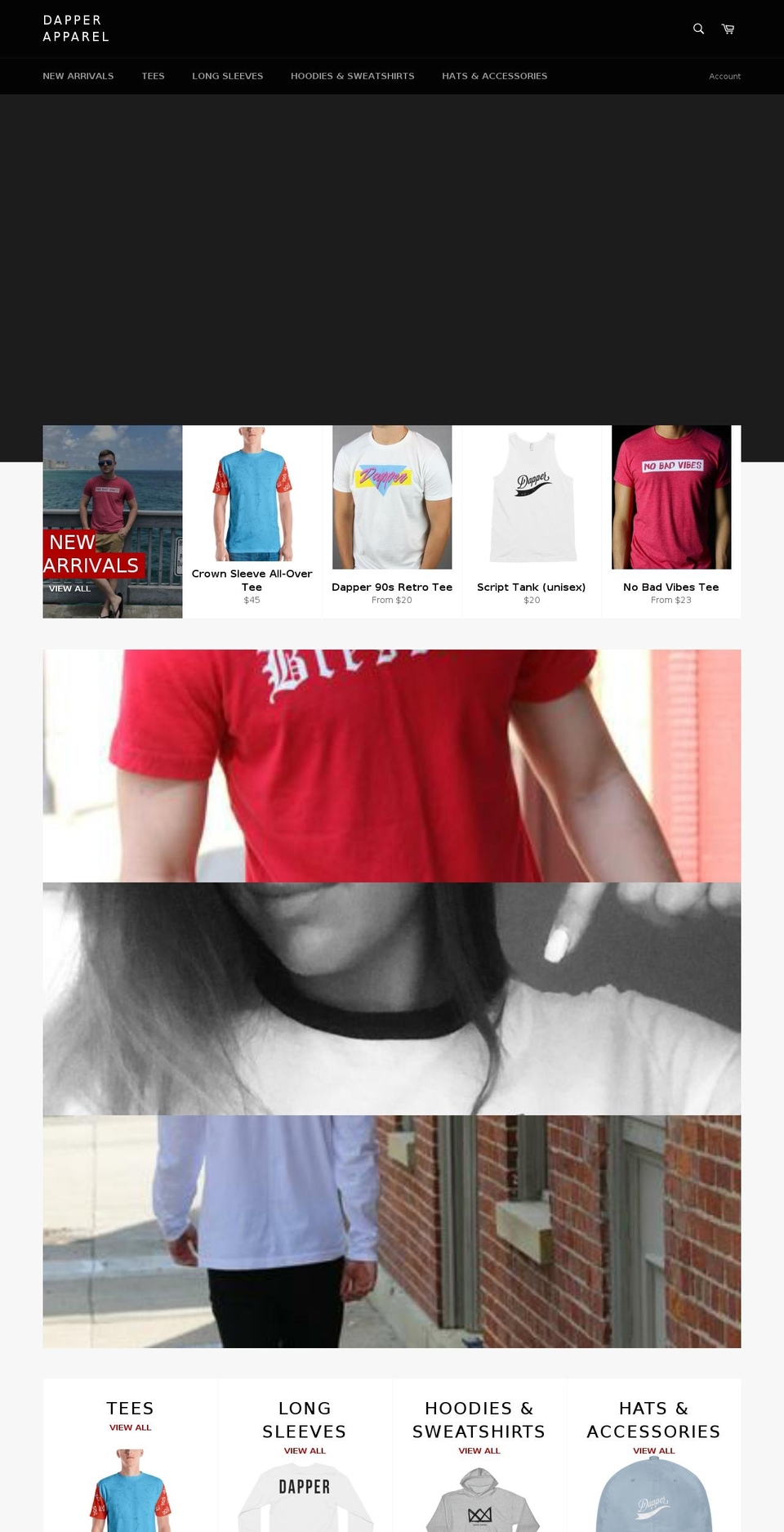 dapperapparel.online shopify website screenshot