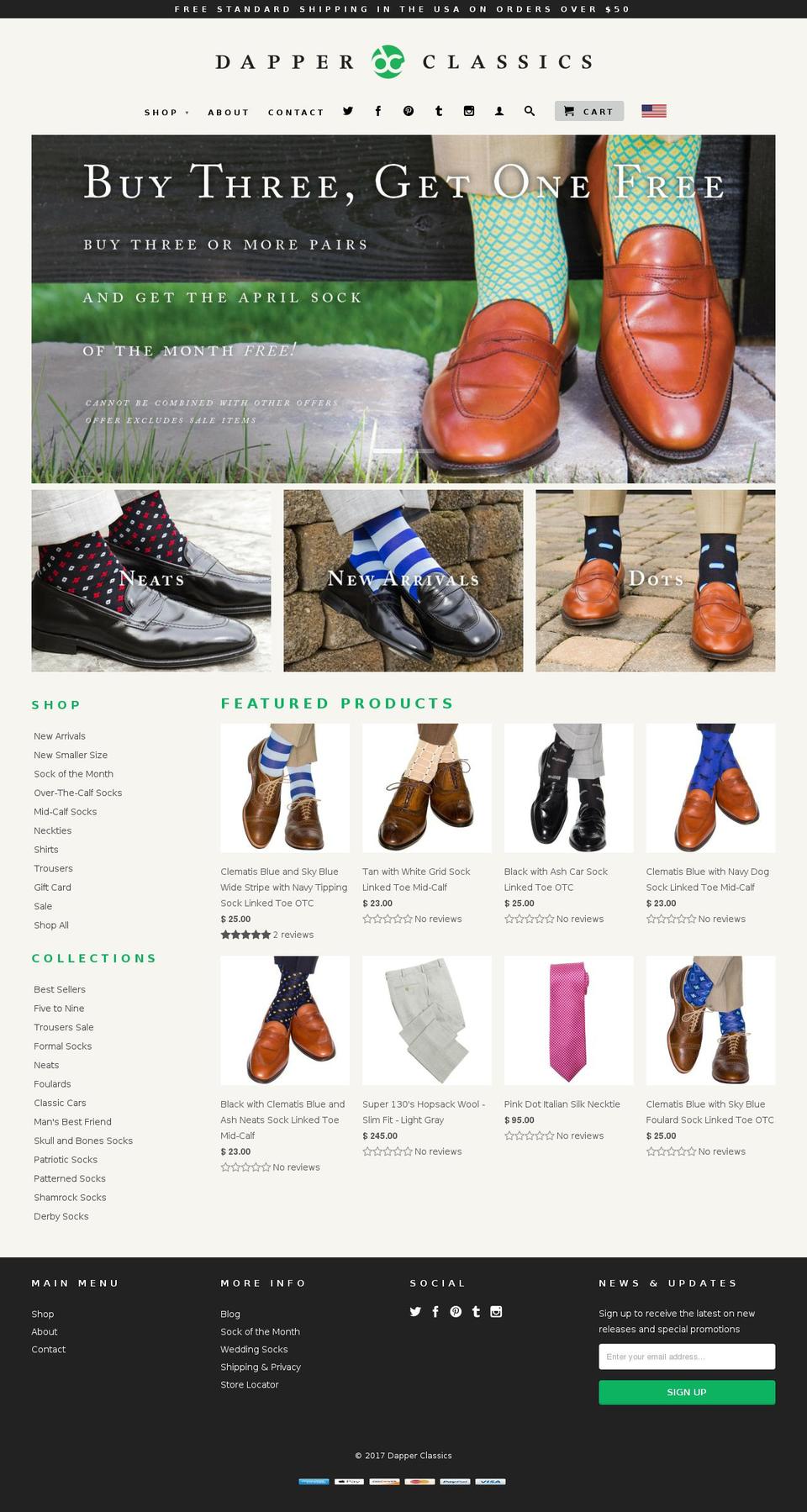 dapperclassics.com shopify website screenshot