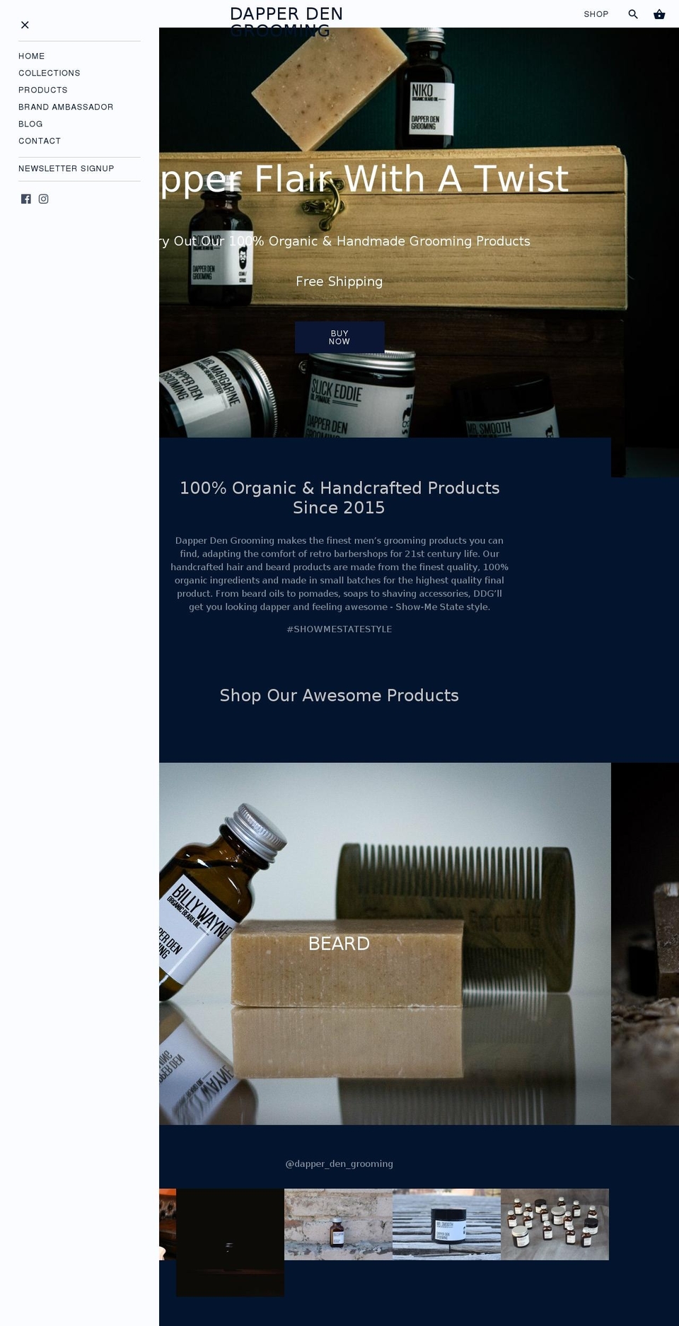 dapperdengrooming.com — Shopify storefront screenshot