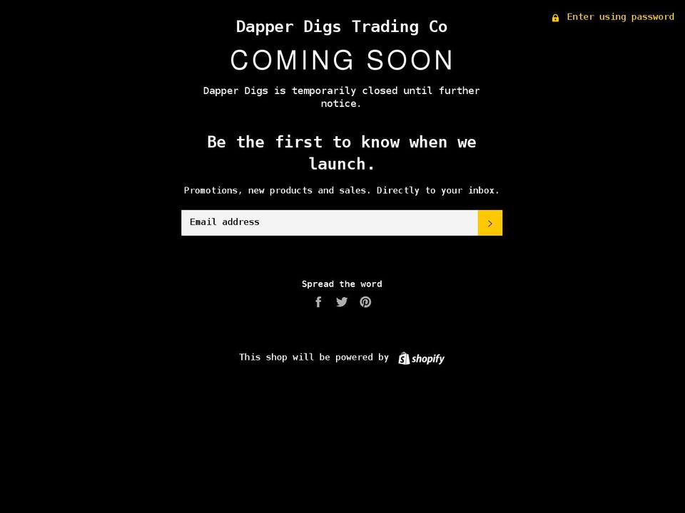 dapperdigstradingco.com shopify website screenshot
