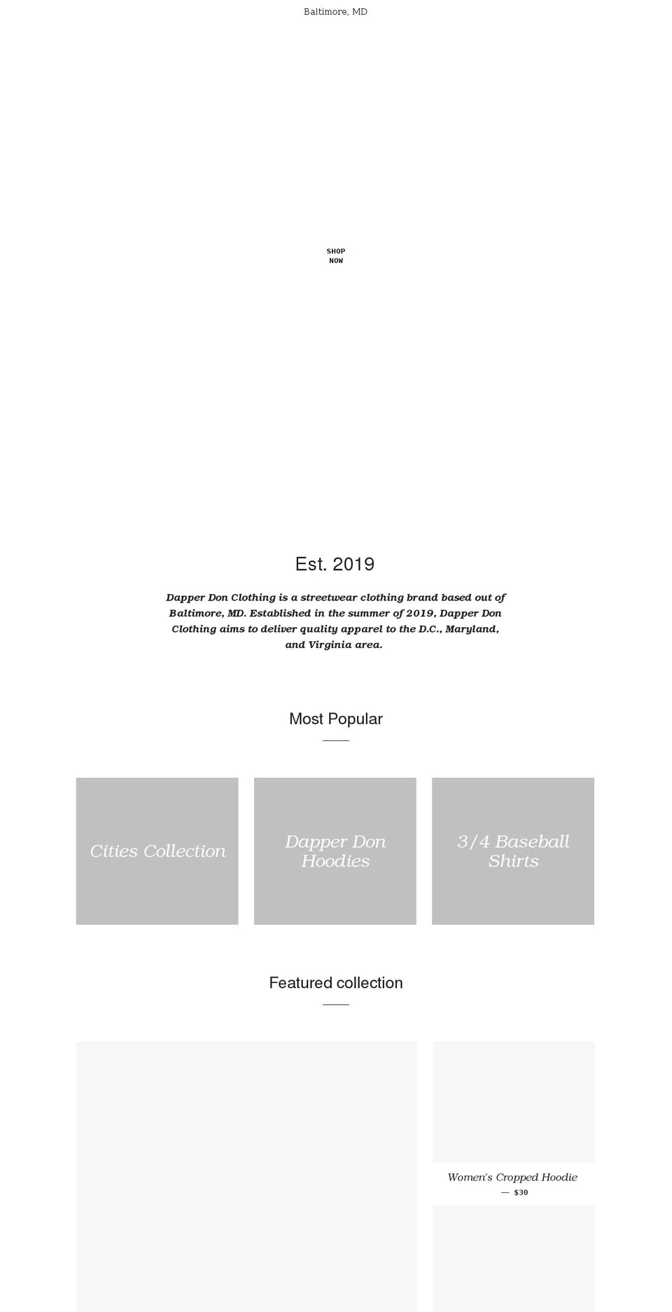 dapperdonclothing.com shopify website screenshot