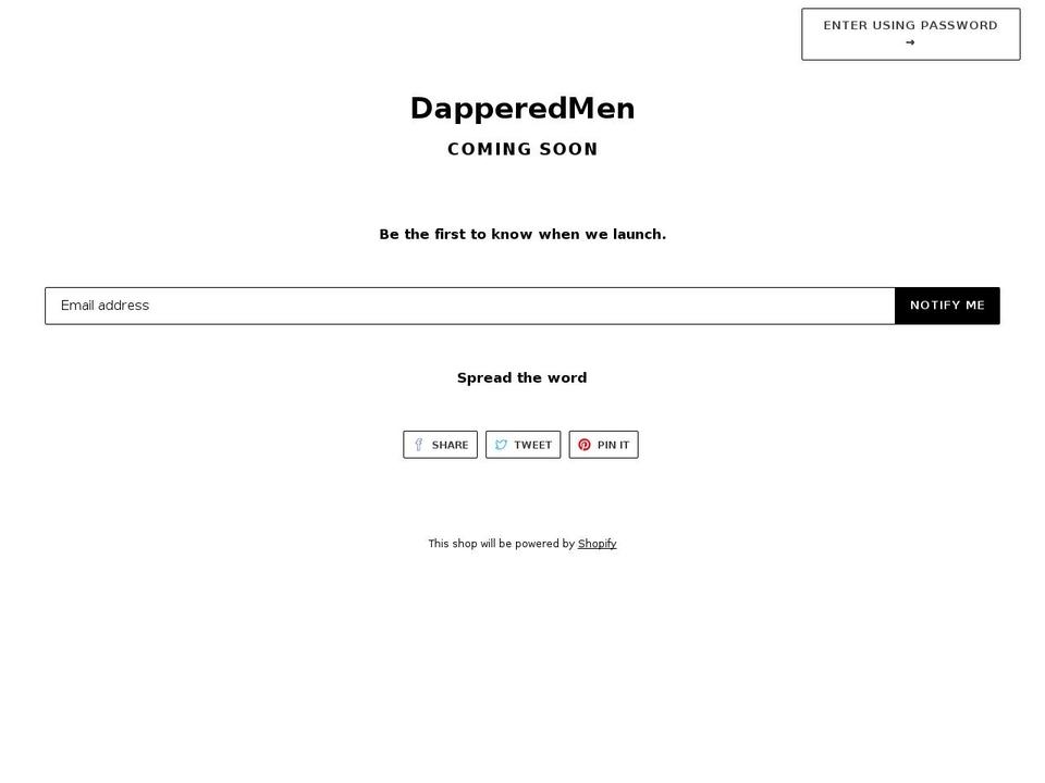 dapperedmen.com shopify website screenshot