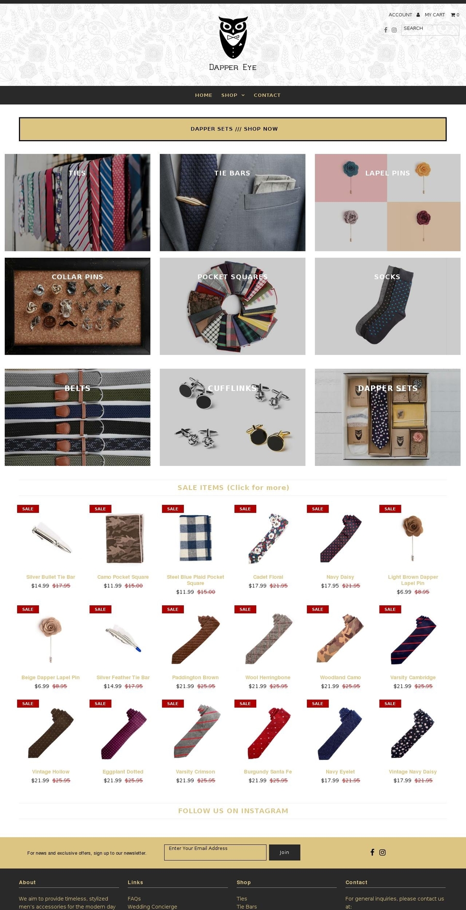 dappereye.com — Shopify storefront screenshot
